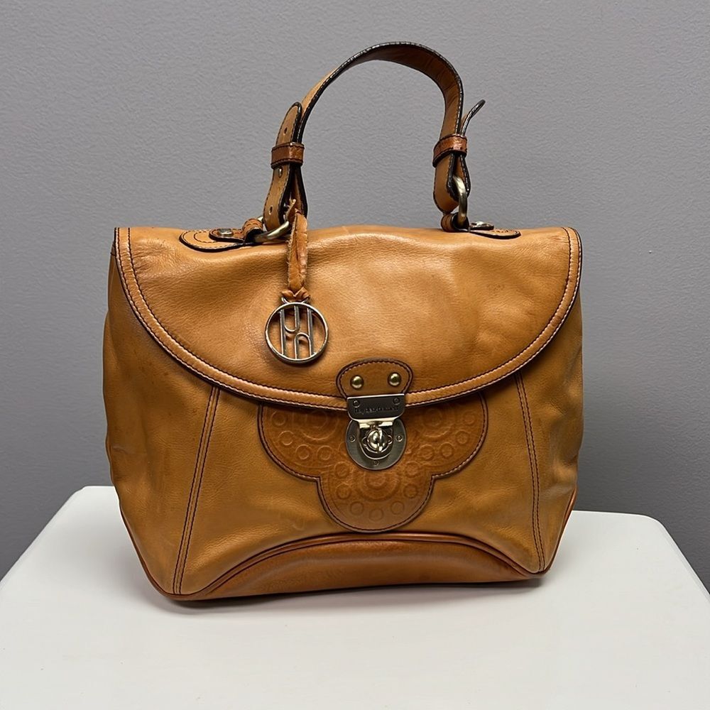 Hayden-Harnett Bernardin Flap Day Bag /Brown Leather